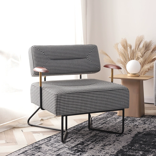 SKYNORDIC скандинавское ретро кресло для отдыха с узором «гусиные лапки» Интернет знаменитости современный удобный диван для гостиной одиночный стул