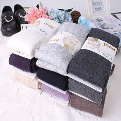 taobao agent Woolen demi-season keep warm colored knitted socks, increased thickness, fitted