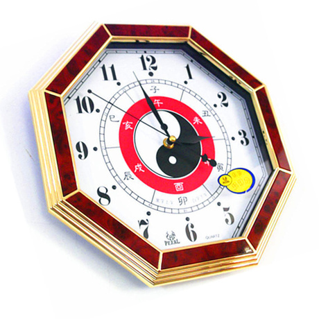 12寸大号开光太极钟表八卦钟罗盘钟挂钟客厅卧室招财镇宅钟