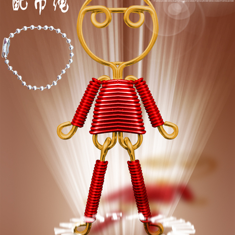 纯手工礼品家人朋友爱人纯工品小线人铜线人环线人收藏礼品铜人礼