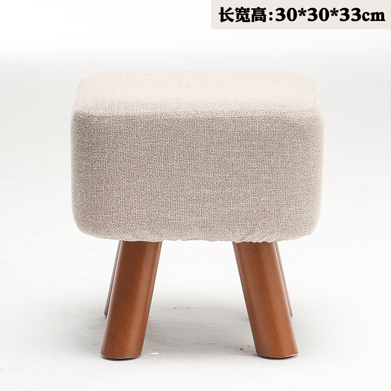 small stool solid wood heightened leather stool square stool creative fashion shoe changing stool fashion fabric sofa low stool bench footstool