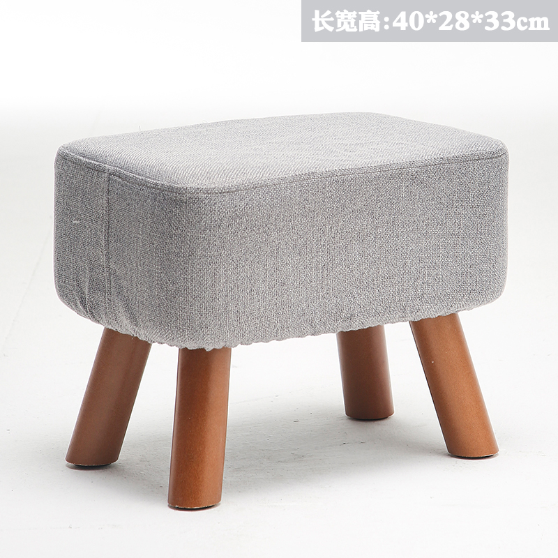 small stool solid wood heightened leather stool square stool creative fashion shoe changing stool fashion fabric sofa low stool bench footstool