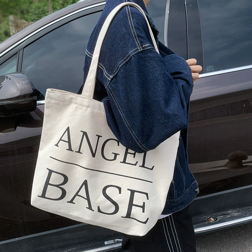 Вместительная и большая портативная сумка на одно плечо, тканевый мешок с молнией, шоппер, японские и корейские