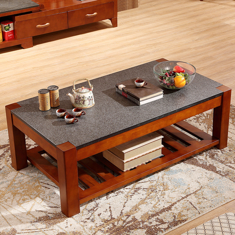 【橡胶木茶几】_实木橡木茶几图片_现代火烧石茶几价格_搭配分享 - 爱