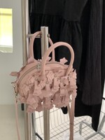 Xiaohongshu Internet celebrity pink cross flower bowling bag rivet handbag 2022 new women's shoulder crossbody bag