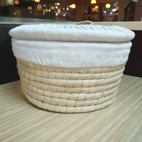 馒头筐包子收纳筐保温饼食品箱家用天然玉米皮编织肉夹馍筐收纳