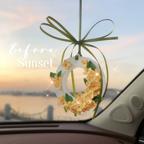 Подвеска для машины, аромотерапия, зеркало заднего вида, украшение, в цветочек