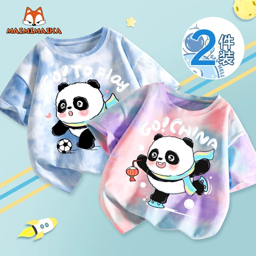 Детская хлопковая футболка с коротким рукавом для мальчиков, детская одежда