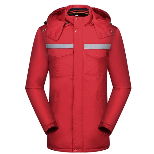 Зимняя утепленная съемная куртка для работы, светоотражающий пуховик