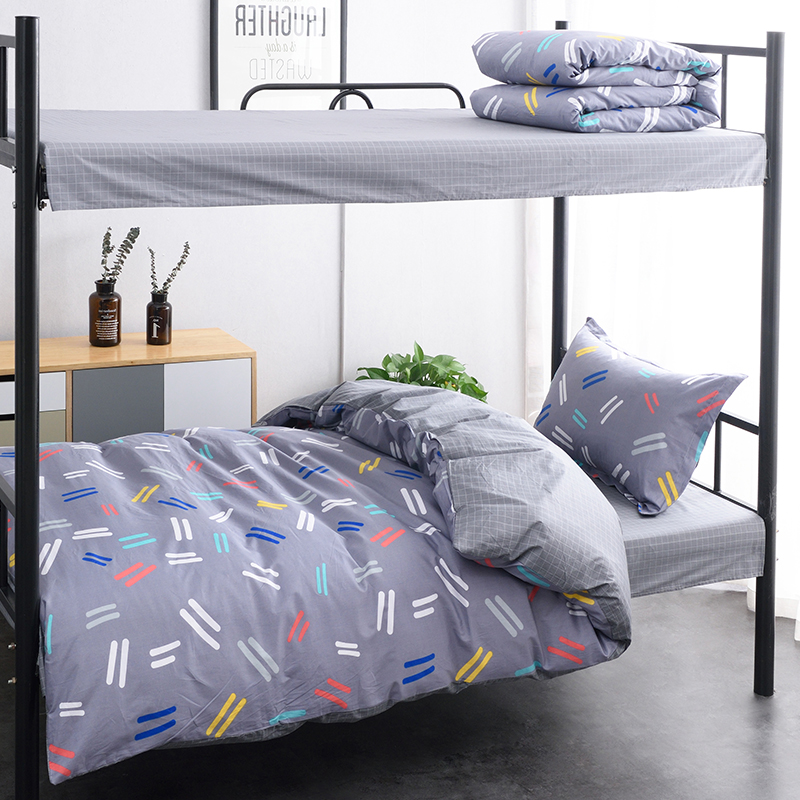 college students' dormitory bedding three piece set of pure cotton quilt set 0.9m bed single set of quilt set