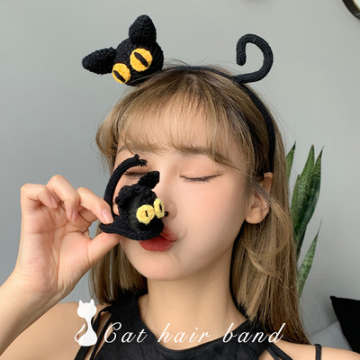 taobao agent Cute headband, woven hairpins, hair accessory, cat, internet celebrity, 2023 collection