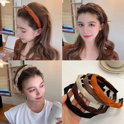 taobao agent Woven high summer hairpins, headband for face washing, hair accessory, simple and elegant design, internet celebrity