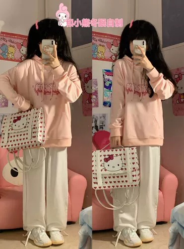 Осенняя зимняя толстовка с капюшоном для влюбленных, с медвежатами, коллекция 2021, оверсайз