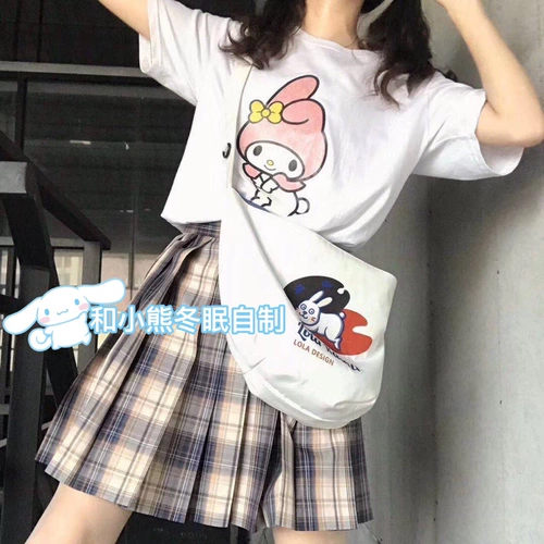 Зимняя летняя японская милая футболка для школьников, с медвежатами