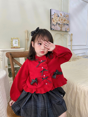 taobao agent Children's cardigan for princess, sweater, autumn jacket