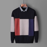 Комплект, трендовый демисезонный осенний свитер, мужская флисовая трикотажная рубашка, лонгслив, увеличенная толщина