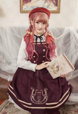 taobao agent Magic music piano, sleevless dress, with embroidery, Lolita Jsk