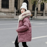 Зимний большой бархатный пуховик, куртка, 2019, утиный пух, в корейском стиле, подходит для подростков