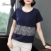 Phụ nữ ngắn tay cotton tinh khiết lỏng lẻo năm 2021 phụ nữ mùa hè cộng với kích thước áo thun mẹ phong cách Trung Quốc quần áo phụ nữ phong cách Trung Quốc áo sơ mi nhỏ - Áo phông Áo phông
