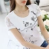 Mùa hè quần áo mùa hè quần áo phụ nữ trung niên quần áo của mẹ cotton ngắn tay áo thun cơ thể áo sơ mi giấu quần áo 30 35 40 tuổi nv - Áo phông Áo phông