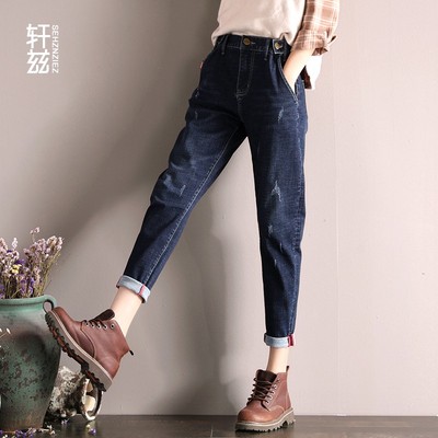 taobao agent Autumn fitted jeans, 2023, high waist