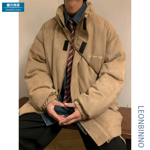 Tide, хаки бархатный демисезонный брендовый пуховик, куртка, с вышивкой