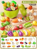 Набор фруктов и овощей с 25 частями [отчитываемые и нарезанные]-зеленый яблочный ведро