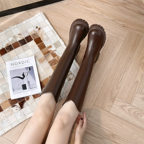 Martens, демисезонные высокие сапоги, подходит для подростков, по фигуре