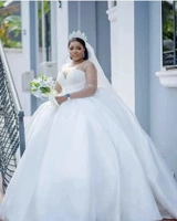 Beaded Wedding Gown Full Sleeve Ball Gown Wedding Dress