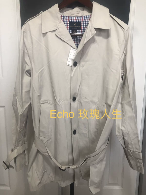 Американская покупка Brooks Brothers Buck Brother Classic All-Cotton Single Deducting Middle Long Trench Kitz