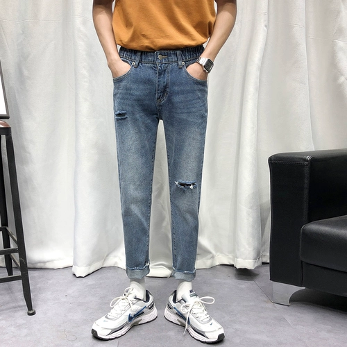Южнокорейский товар, джинсы для отдыха, штаны, осенний, эластичная талия
