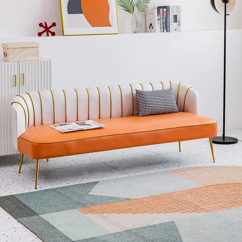 Европейская легкая роскошная минималистская маленькая квартира Гостиная современный интернет дизайн знаменитостей Цветный блок двойной магазин одежды с тремя печатью лотос диван