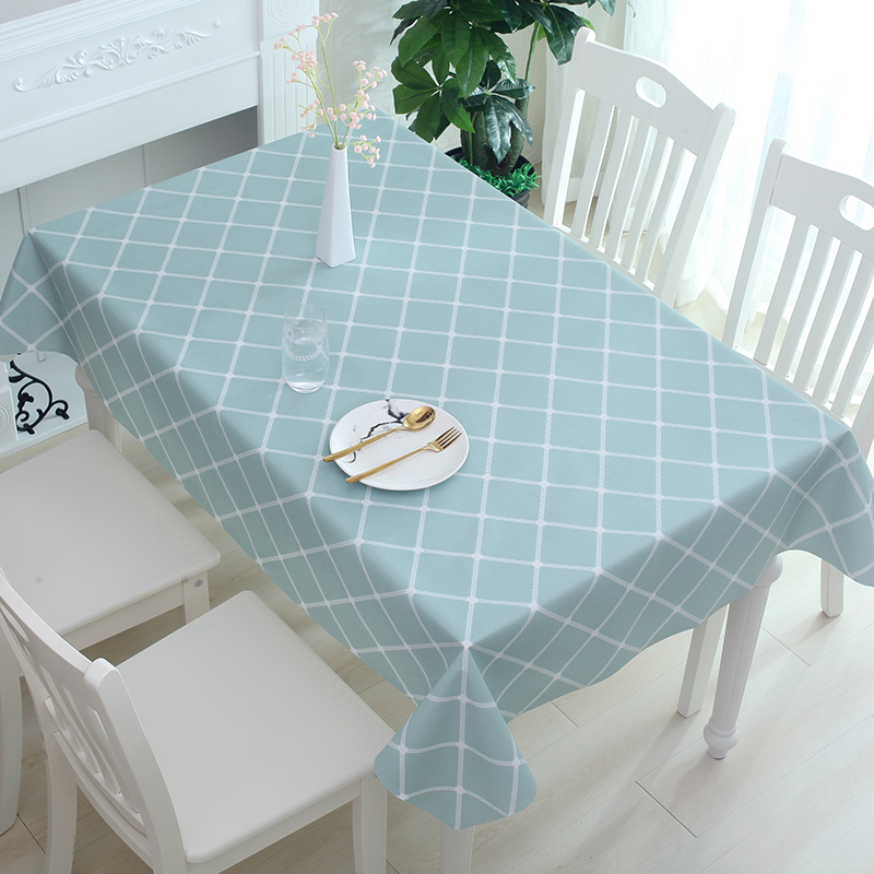 nordic tablecloth fabric cotton linen waterproof and oil-proof disposable rectangular pvc tea table cloth table mat desk ins students