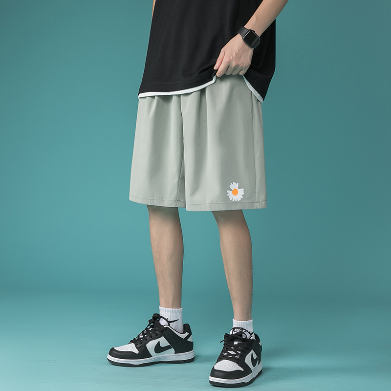 Nb123 Greenshorts man summer Wear out motion Trousers easy Versatile Cropped trousers male Thin ins Chaopai Beach pants