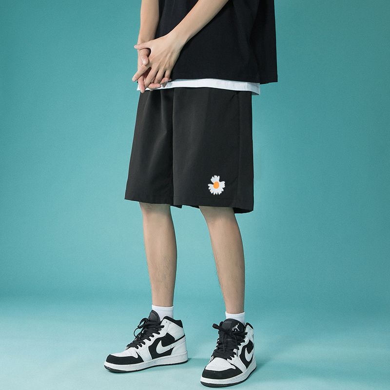 Nb123 Blackshorts man summer Wear out motion Trousers easy Versatile Cropped trousers male Thin ins Chaopai Beach pants