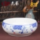 Lớn rửa trà hộ gia đình rửa chén gốm sứ màu xanh và trắng phụ kiện rửa chén bát trà nghi lễ sáu quý ông bằng nước rửa chén - Trà sứ