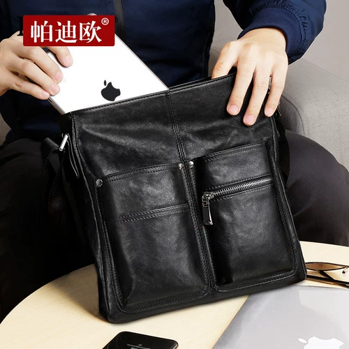 Вместительная и большая сумка на одно плечо, из натуральной кожи