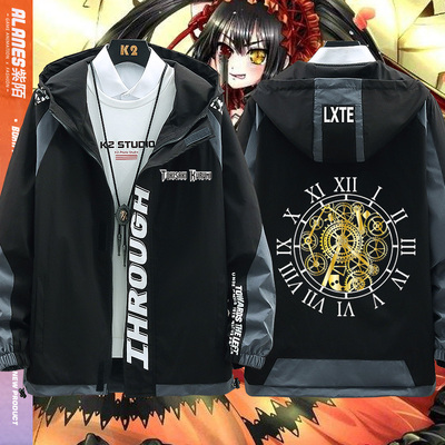 taobao agent Dating around the three -dimensional anime madness of the three major combat letters jackets, hooded leisure youth EN