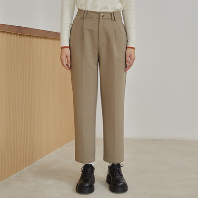 taobao agent Omont egg tart home retro vertical suit pants women's loose wild cigarette pants trousers long pants pants autumn and winter