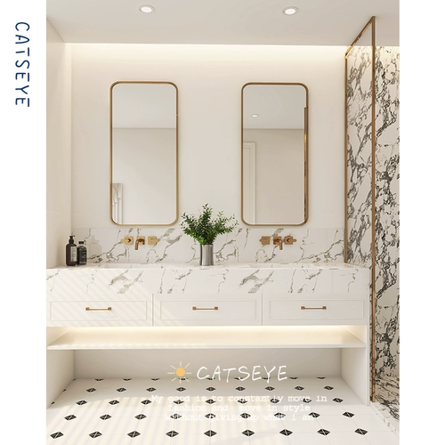 Кошачий крем стиль в ванной комнате мягкая матовая плитка минималистская ванная комната кухонная настенная плит