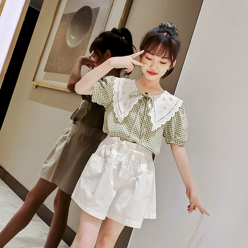 Комплект, детская тонкая летняя летняя одежда, популярно в интернете, коллекция 2022, в западном стиле, в корейском стиле, детская одежда