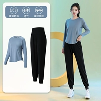 Синий комплект, штаны, одежда для йоги