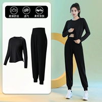 Черный комплект, одежда для йоги, спортивный костюм