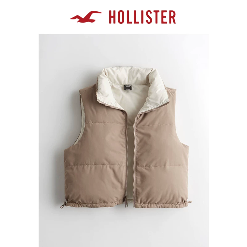 [Hollister2022春季新品时尚正反两穿短款保暖服马甲 女 314708-1]