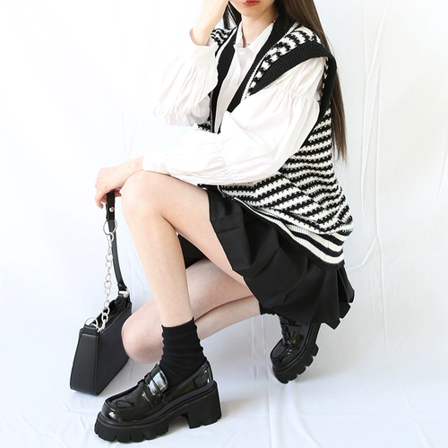 Высокие туфли, японские лоферы, высокая весенняя студенческая юбка в складку для школьников, подходит для подростков