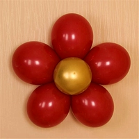 3 -layer Flowers 3 Цветы Гель точки (двойной слой гранат красный+металл золотой)