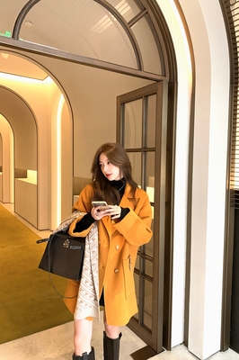taobao agent Woolen double-sided demi-season long woolen coat, keep warm classic suit jacket