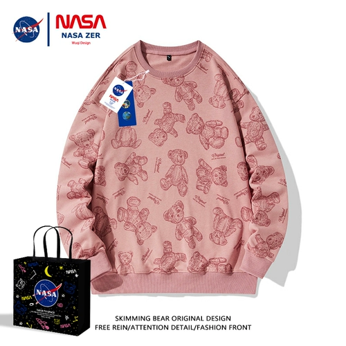 Tide, толстовка, приятный телу демисезонный кардиган для влюбленных, лонгслив, с медвежатами, в американском стиле, круглый воротник