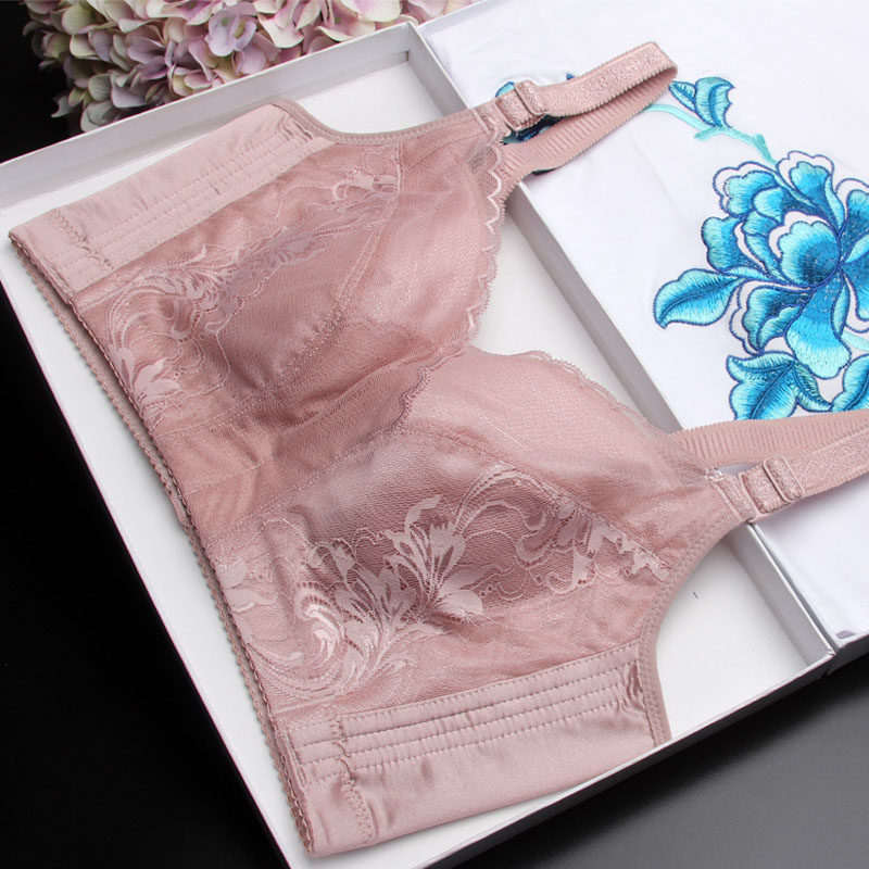 无钢圈无海绵显胸小内衣大码文胸薄款胖mm调整型聚拢收副乳薄模杯 - 淘宝联盟商品