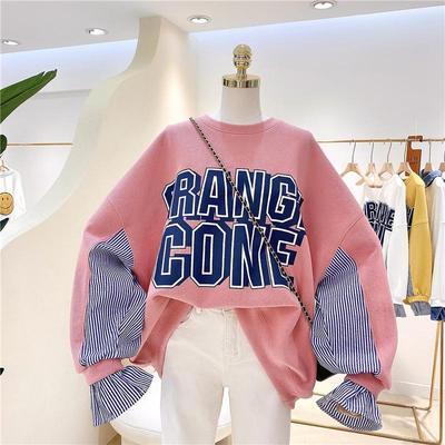 taobao agent Top with letters, set, sweatshirt, plus size, loose fit